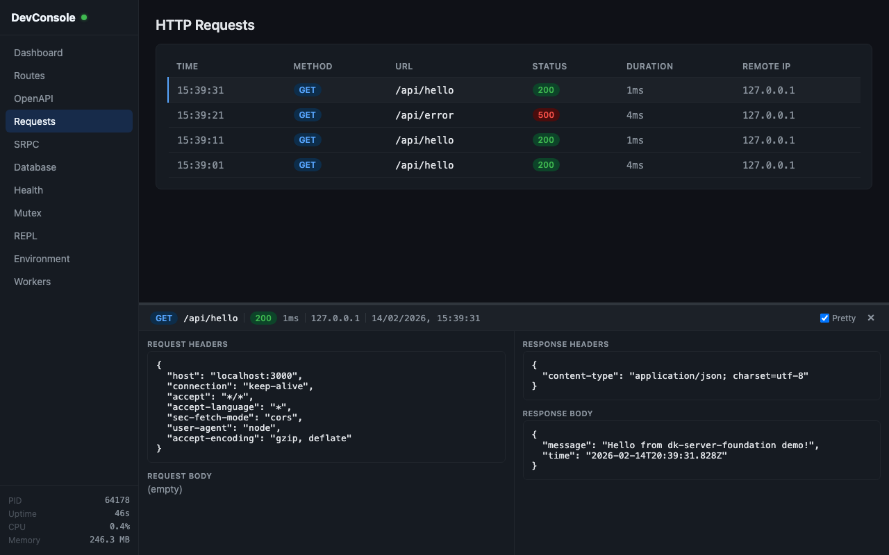 DevConsole Requests